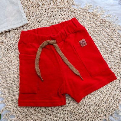  Conj. Camiseta Baby Bear Team e Bermuda - Vermelho 